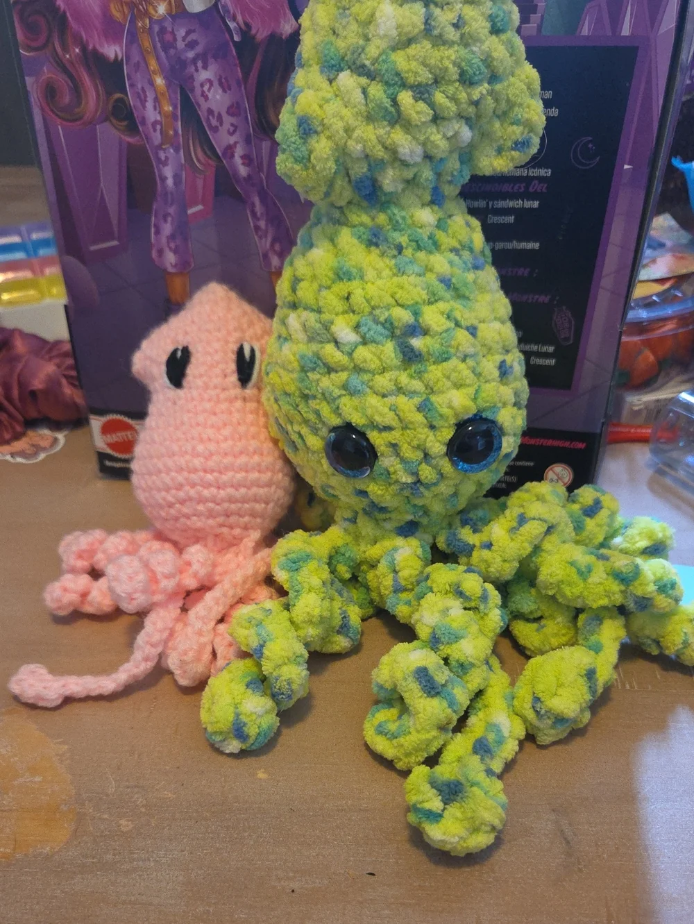 Handmade Crochet Plush Squid - COMES WITH FREE SQUID!